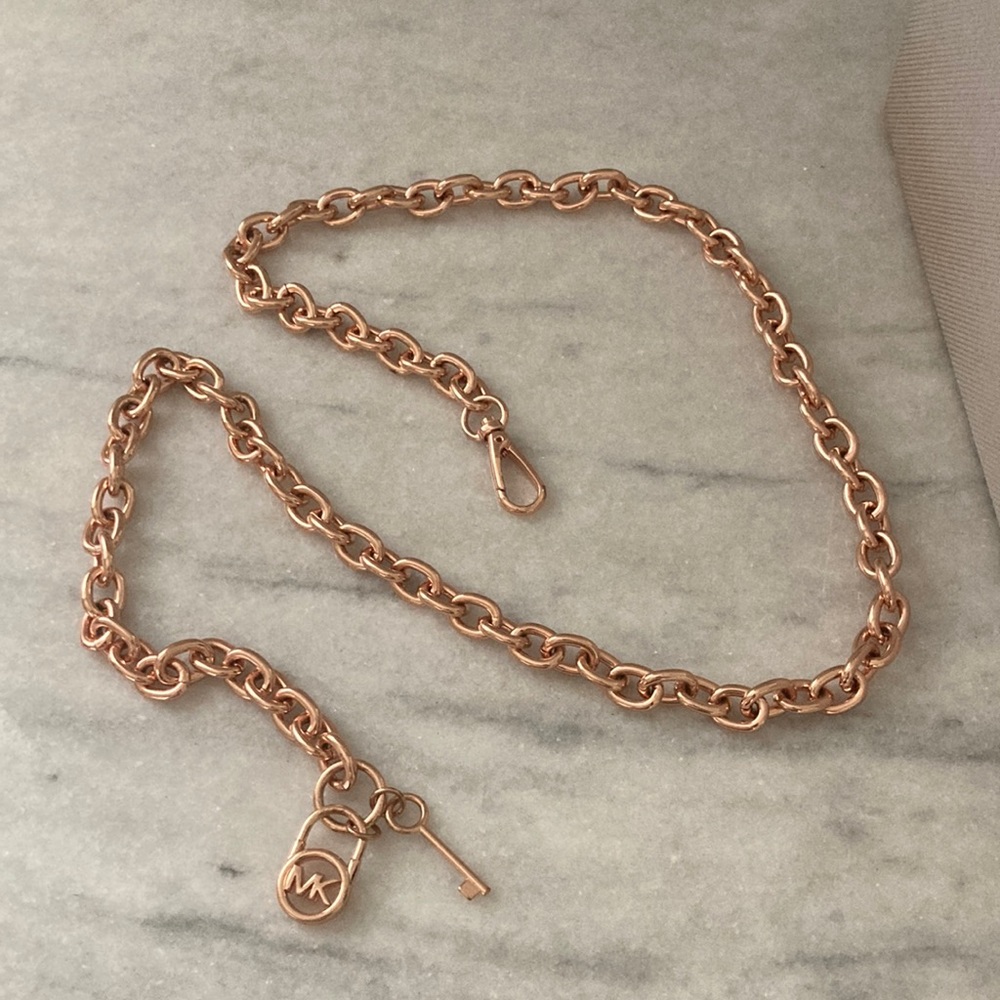 Michael Kors rose gold chain belt